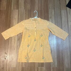 Kumudini Handcrafted Cotton Embroidered Kurta (Size 38 / Medium)